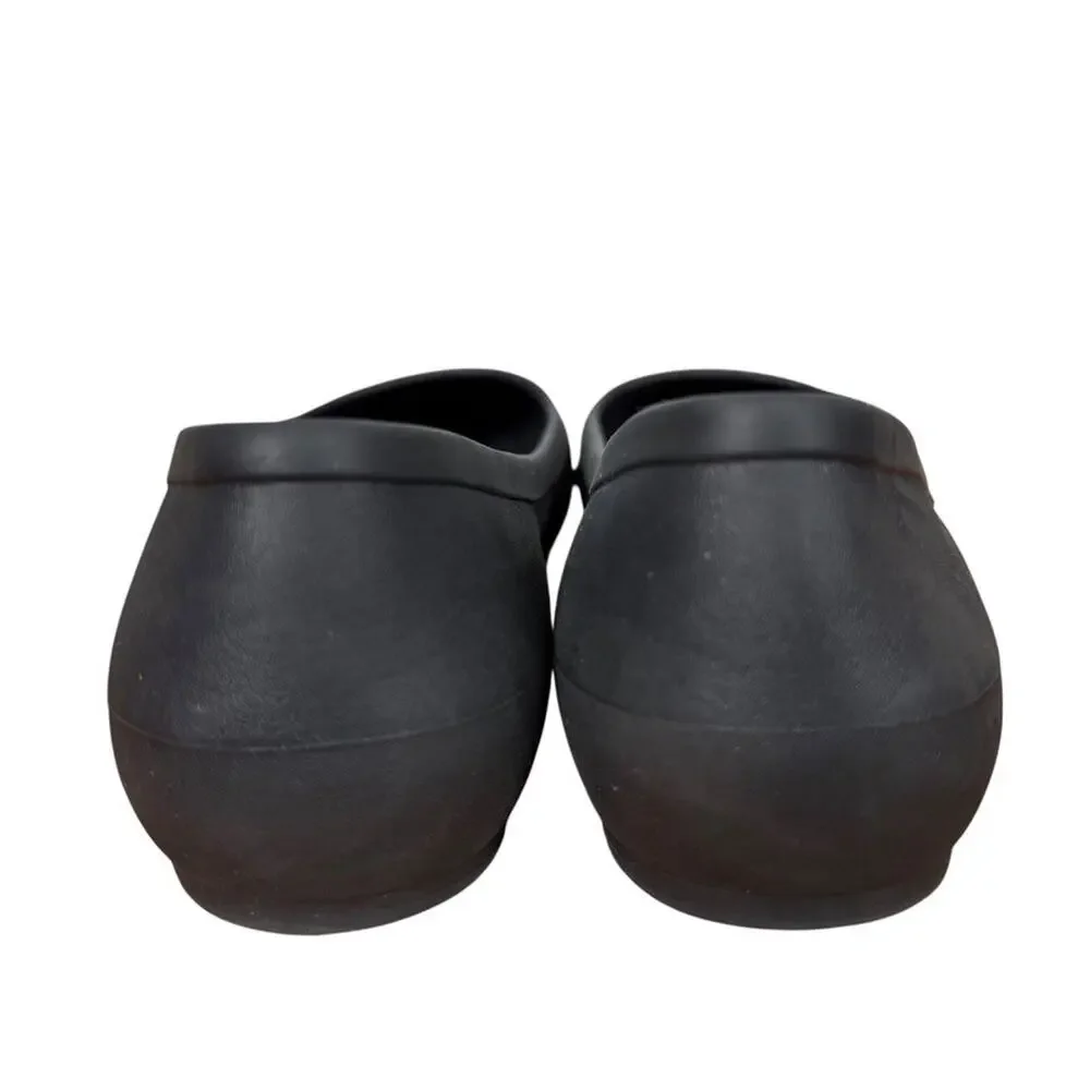 Crocs Lina Iconic Black Slip On Flats Rubber Womens Shoes Comfort Casual sz 7